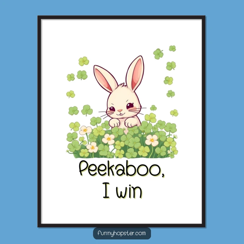 Funny Mischievous Rabbit Poster: Hidden Fun, Wall Art Gift