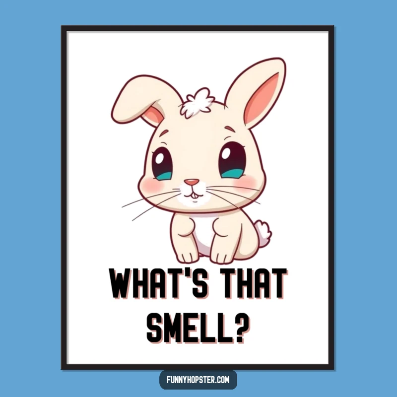 Funny Curious Rabbit Nose Twitch Poster - Intriguing Art for Your Walls