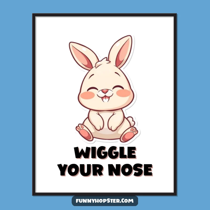 Funny Delightful Bunny Nose Poster: Add Cheerful Vibes to Your Walls