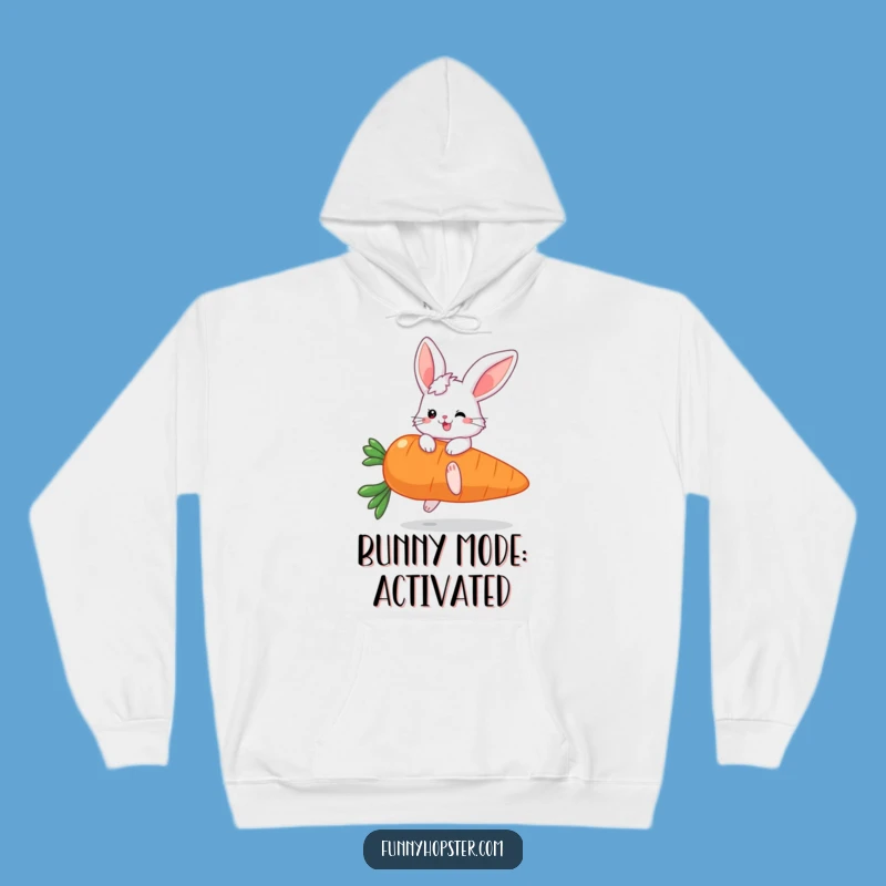 Cozy Funny Fluffy Bunny Carrot Bounce Hoodie: Ultimate Comfort & Laughs!