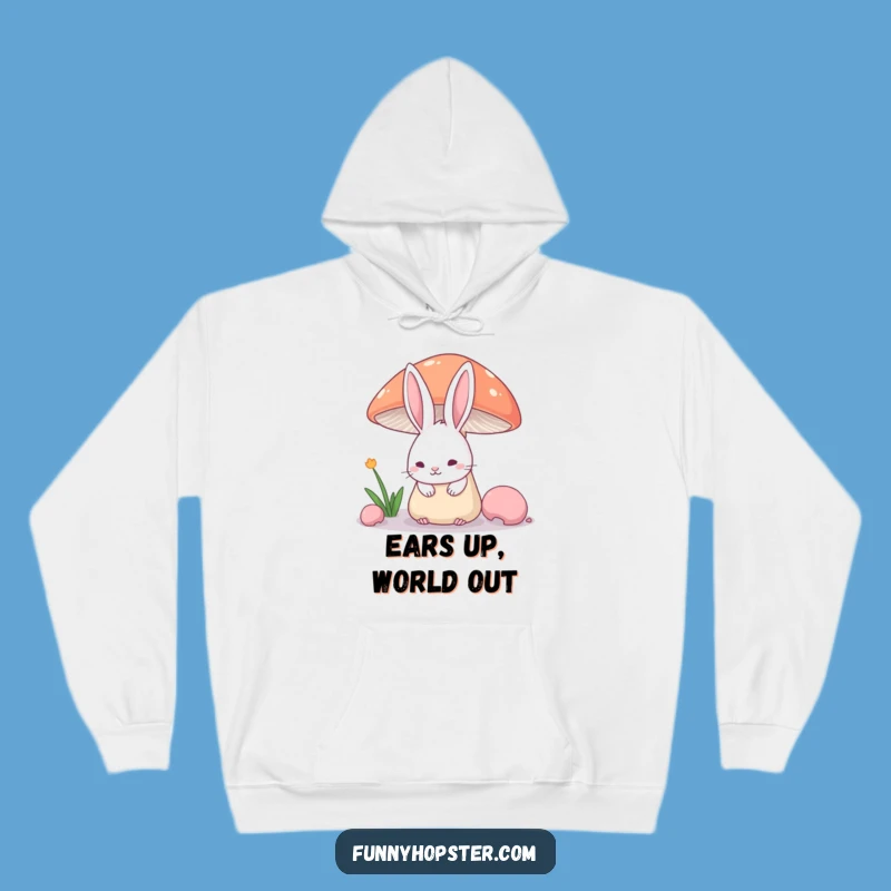 Funny Shy Rabbit Ears Hoodie - Cozy Hidden Character Sweatshirt Gift
