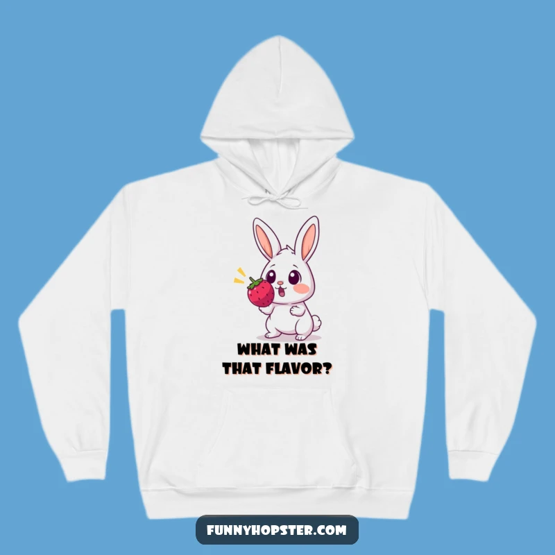 Funny Surprised Rabbit Hoodie - Cozy Berry Shock Sweatshirt - Funny Bunny Gift