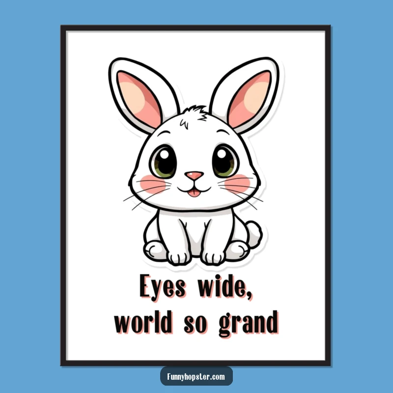 Free Printable Wall Art: Curious Rabbit Gaze - Funny Downloadable Decor