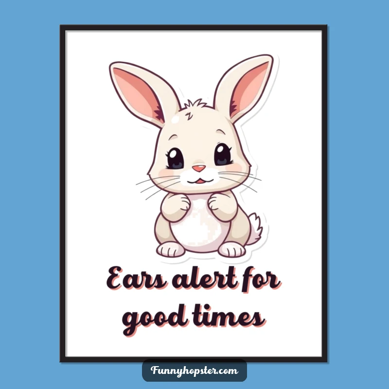 Free Printable Curious Rabbit Wall Art - Funny Downloadable Whimsical Decor