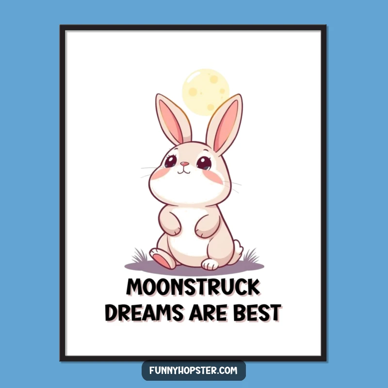 Free Printable Wall Art: Moonlit Wonder Rabbit - Funny Downloadable Decor
