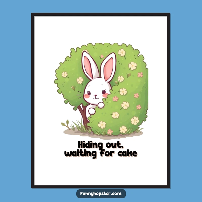 Free Printable Wall Art: Peek-a-Boo Rabbit - Funny Downloadable Decor Gift
