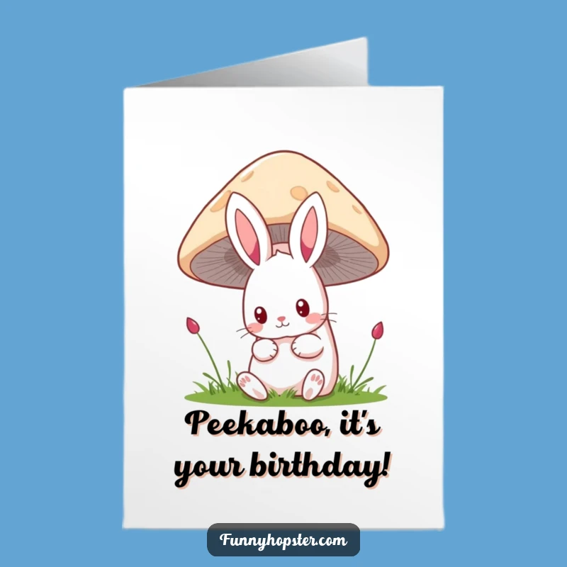 Free Printable Birthday Card: Curious Kawaii Rabbit, Whimsical DIY Gift!