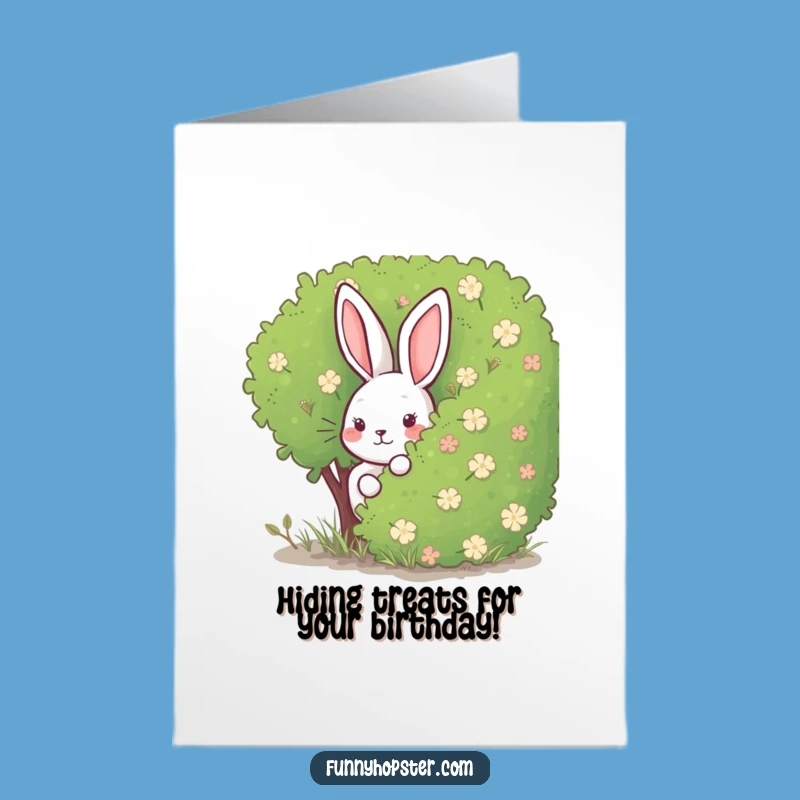 Free Printable Birthday Card: Peek-a-Boo Rabbit - Funny Downloadable Girly Gift
