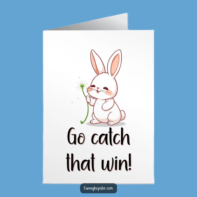 Free Printable Congrats Card: Dandelion Dreams Rabbit - Funny Downloadable Gift