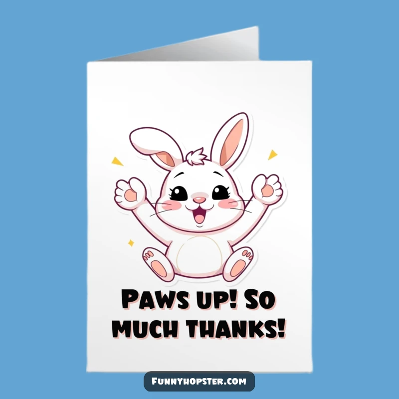 Free Printable Celebrating Bunny Thank You Card - Funny Downloadable Appreciation