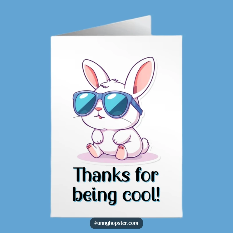 Free Printable Thank You Card Funny Kawaii Rabbit Sunglasses Sunbath Gift