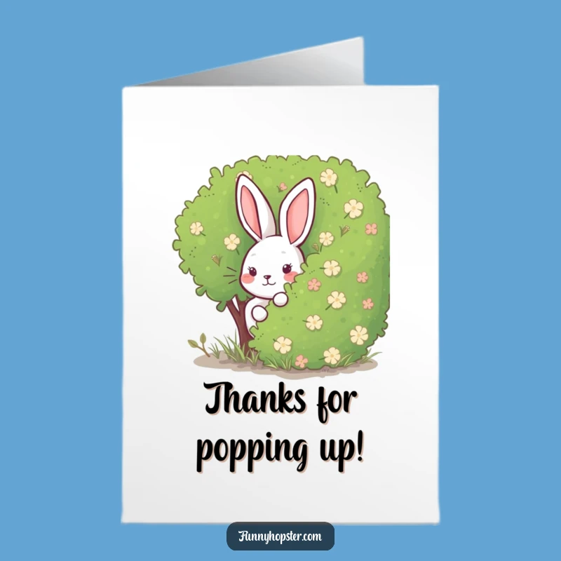 Free Printable Thank You Card: Hiding Rabbit - Funny Downloadable Appreciation Gift