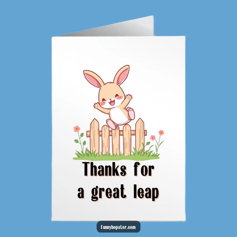 Free Printable Thank You Card: Rabbit Leaps for Your Kindness, Effortless Download
