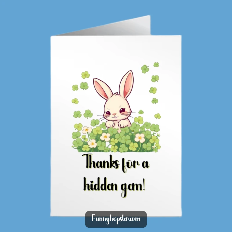 Free Printable Thank You Card: Sneaky Rabbit Thanks - Funny Downloadable Note