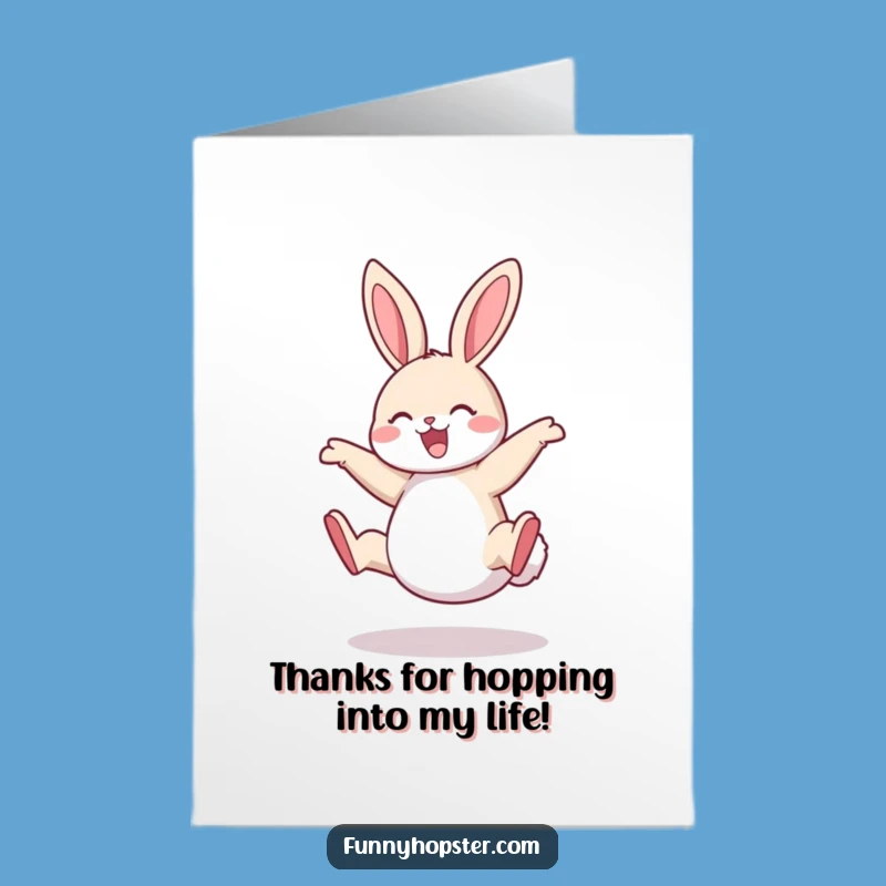 Free Printable Thank You Card: Cartwheeling Rabbit - Funny Downloadable Appreciation Gift