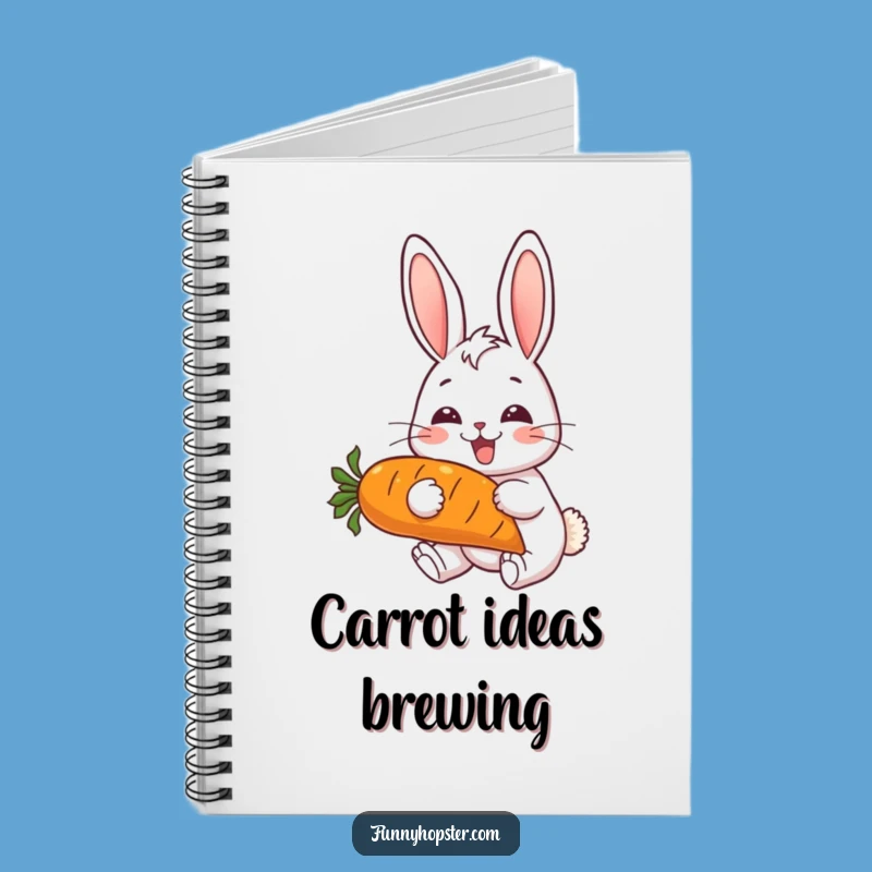 Funny Cheerful Rabbit Notebook - Journal with Carrot Funny Gift - Bunny Lover Diary