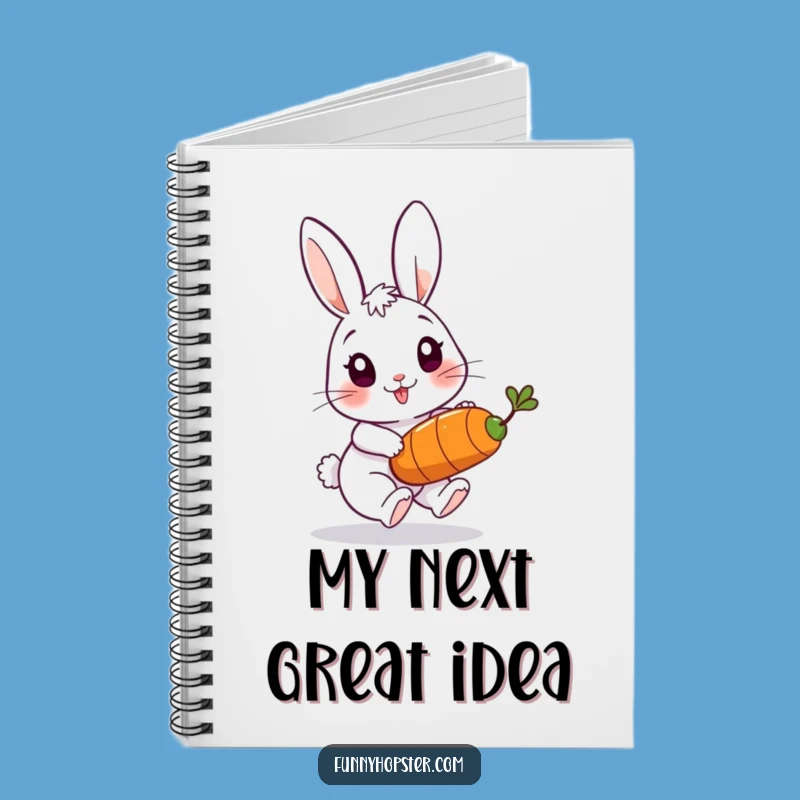 Funny Playful Rabbit Carrot Chase Notebook - For Your Energetic Ideas