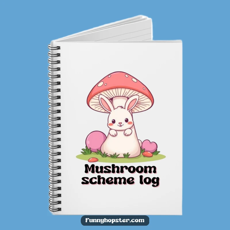 Funny Mischievous Rabbit Notebook - Journal with Mushroom Secrets - Funny Gift
