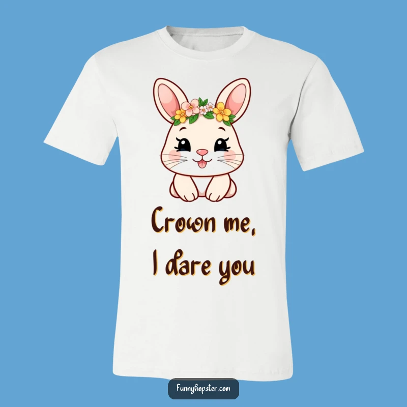 Funny Flower Crown Rabbit T-Shirt - Comical & Cute Tee for Animal Lovers