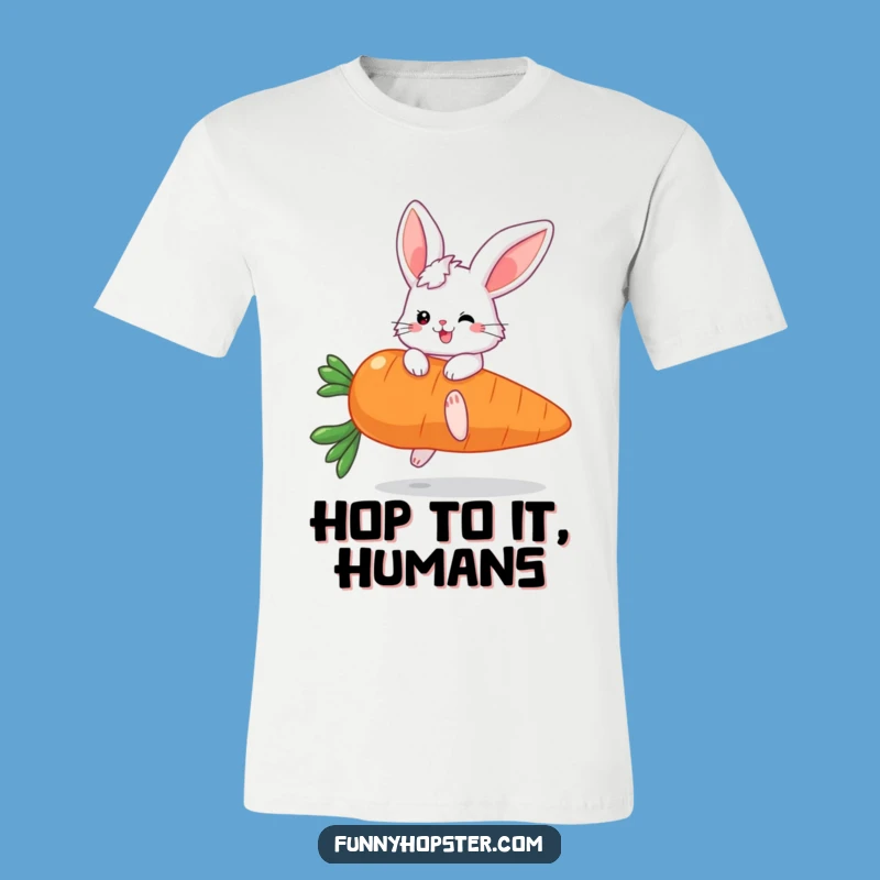 Funny Fluffy Bunny Carrot Bounce T-Shirt: Hilarious Bunny Gift for All Ages!