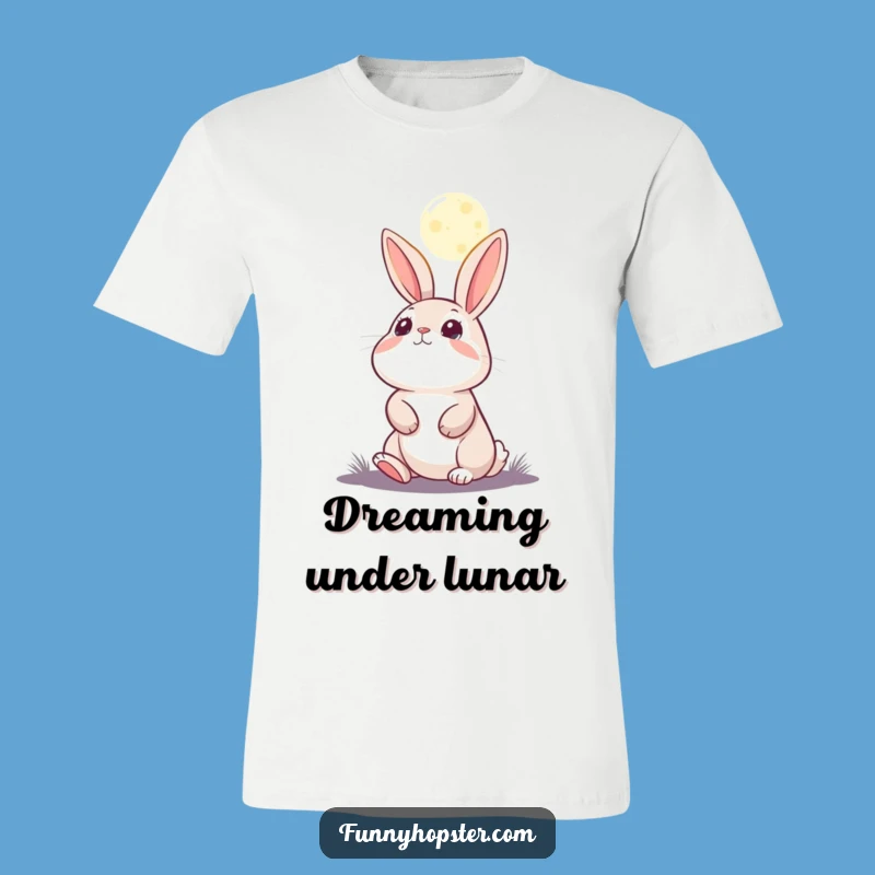 Funny Moon Gazing Rabbit T-Shirt: Wondering Character for a Humorous Gift
