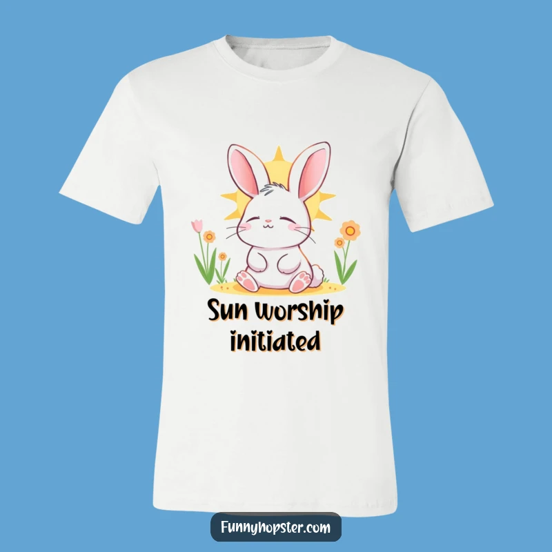 Funny Sunbathing Rabbit T-Shirt: Relax and Recharge - Great Funny Gift!