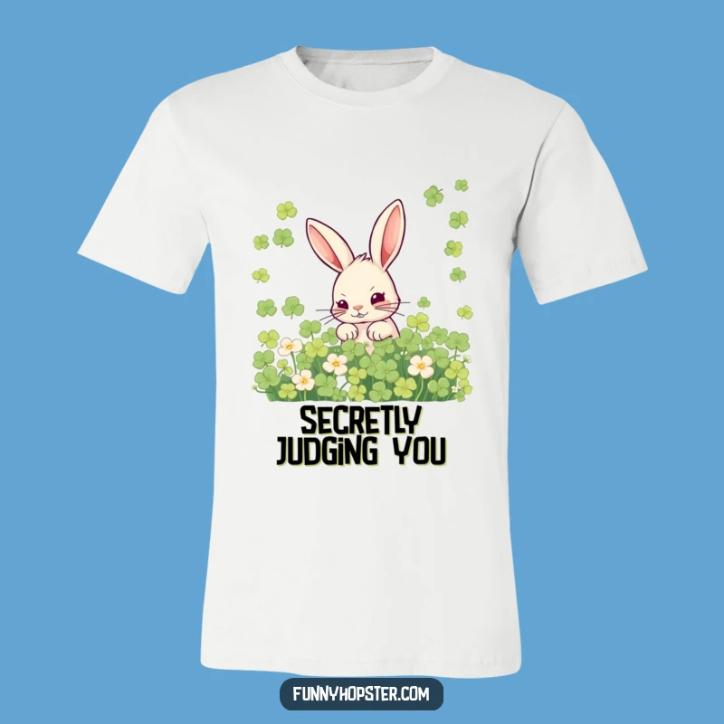 Funny Mischievous Rabbit T-Shirt: Clover Secret, Hilarious Tee Gift