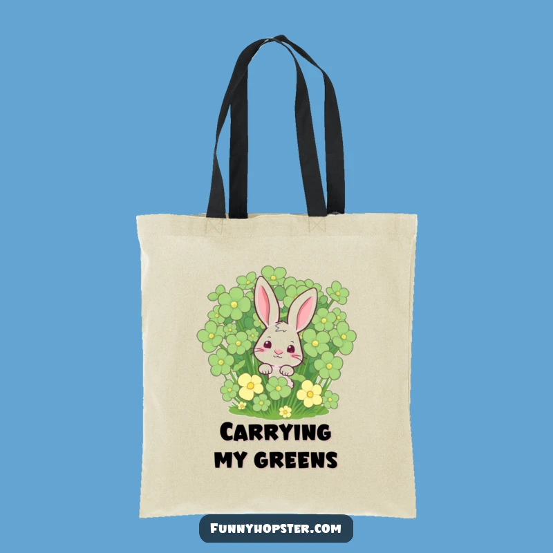 Funny Lucky Rabbit Clover Tote Bag, Carry Your Essentials with Humor and Style