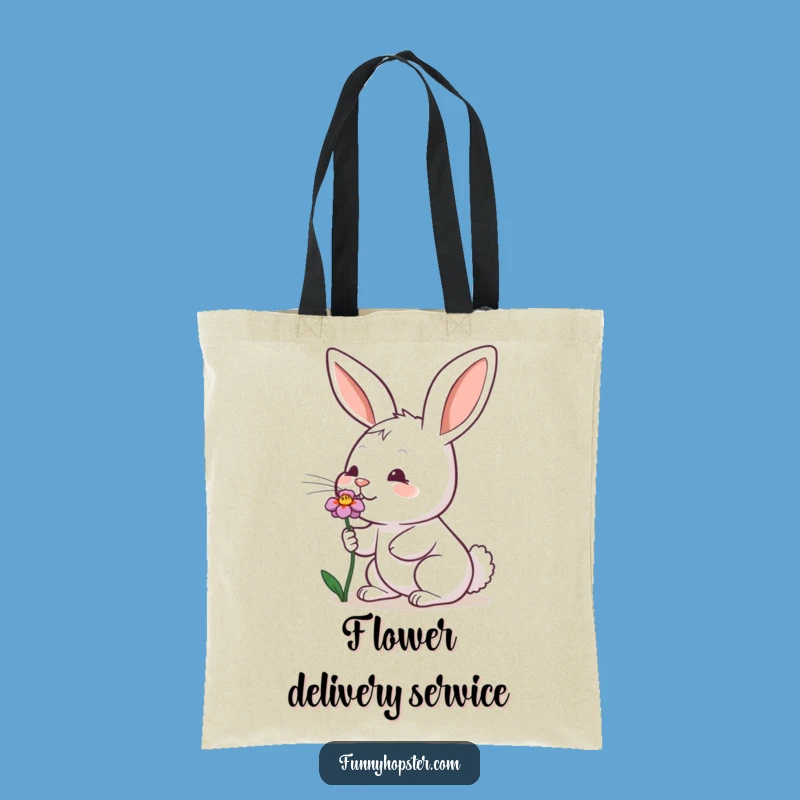 Funny Sniffing Rabbit Tote Bag - Nose Wiggle Flower Bag - Funny Gift