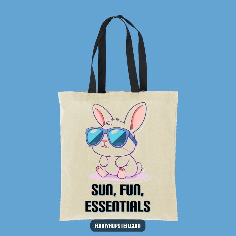 Funny Kawaii Rabbit Sunglasses Tote Bag: Carry Cool Vibes Everywhere!