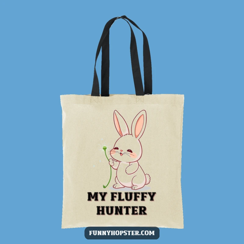 Funny Rabbit Dandelion Tote Bag: Playful Character for a Humorous Gift
