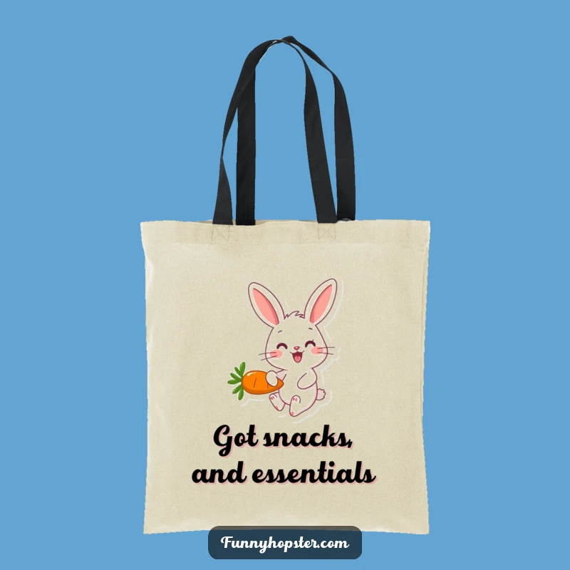 Funny Rabbit Carrot Tote Bag: Happy Hopper, Whimsical Everyday Carryall